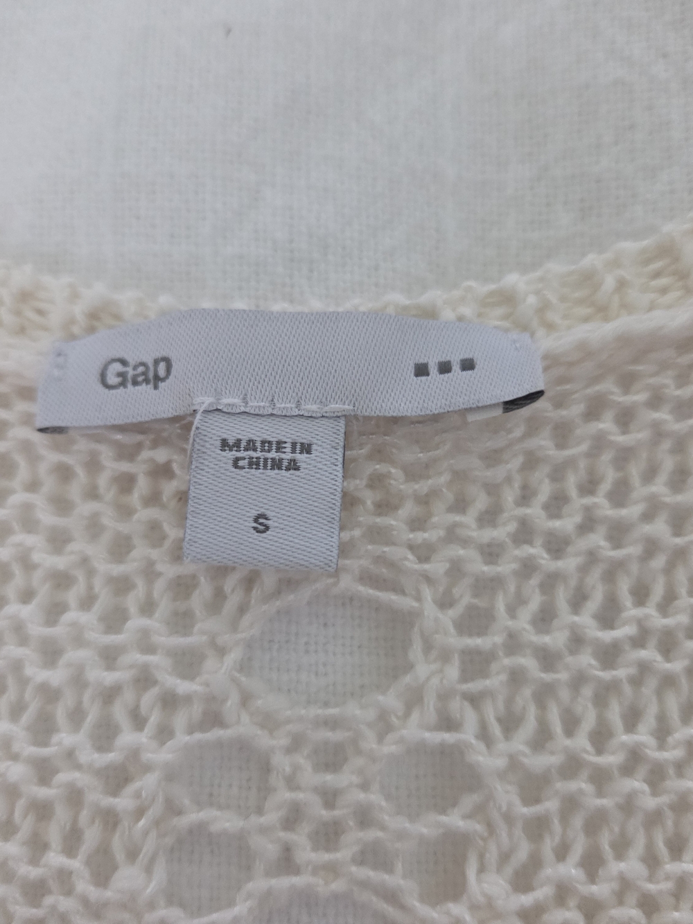 Gap, Womens Cream Crochet Knit Sleeveless Top, Size S - Picture 4 of 7